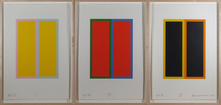 Richard Anuszkiewicz, Triptych I,II, and III , 2003 .