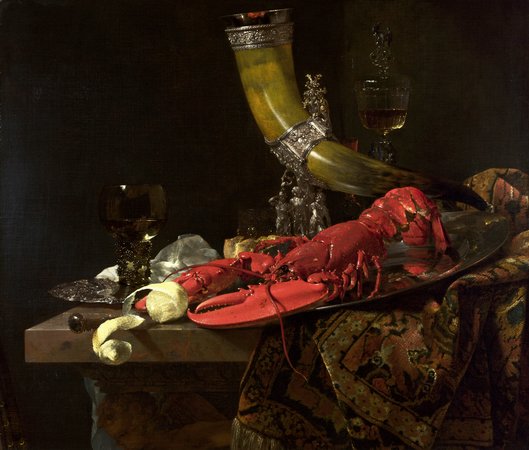 Still Life with Lobster, Drinking Horn, and Glasses (c. 1653)