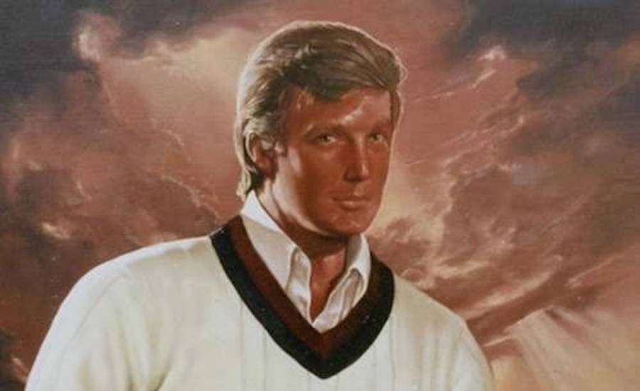 A portrait of Donald Trump, art cheapskate