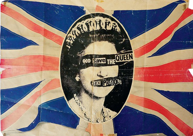 POSTER FOR THE SEX PISTOLSâ€™ SINGLE â€˜GOD SAVE THE QUEENâ€™ Jamie Reid May 1977