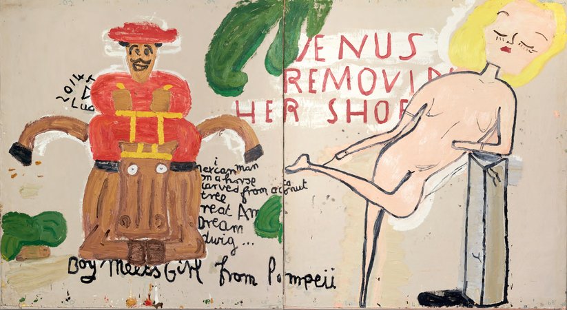 Rose Wylie, Boy Meets Girl from Pompeii, 2015