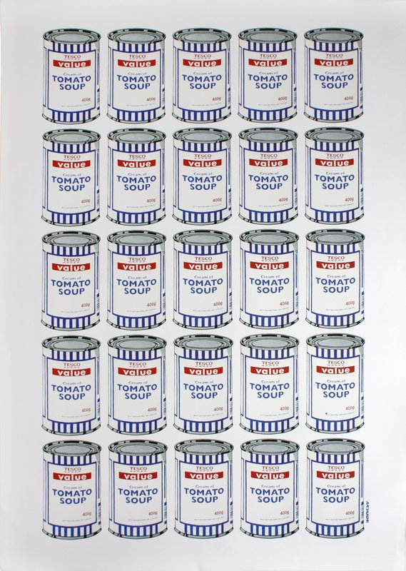 Banksy's Soup Cans (2006) is available on Artpsace for $1,250