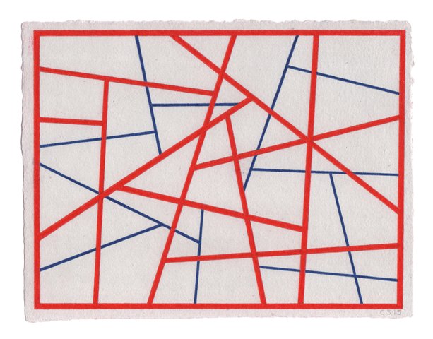 Cary Smith - Straight Lines #21 (red-blue)