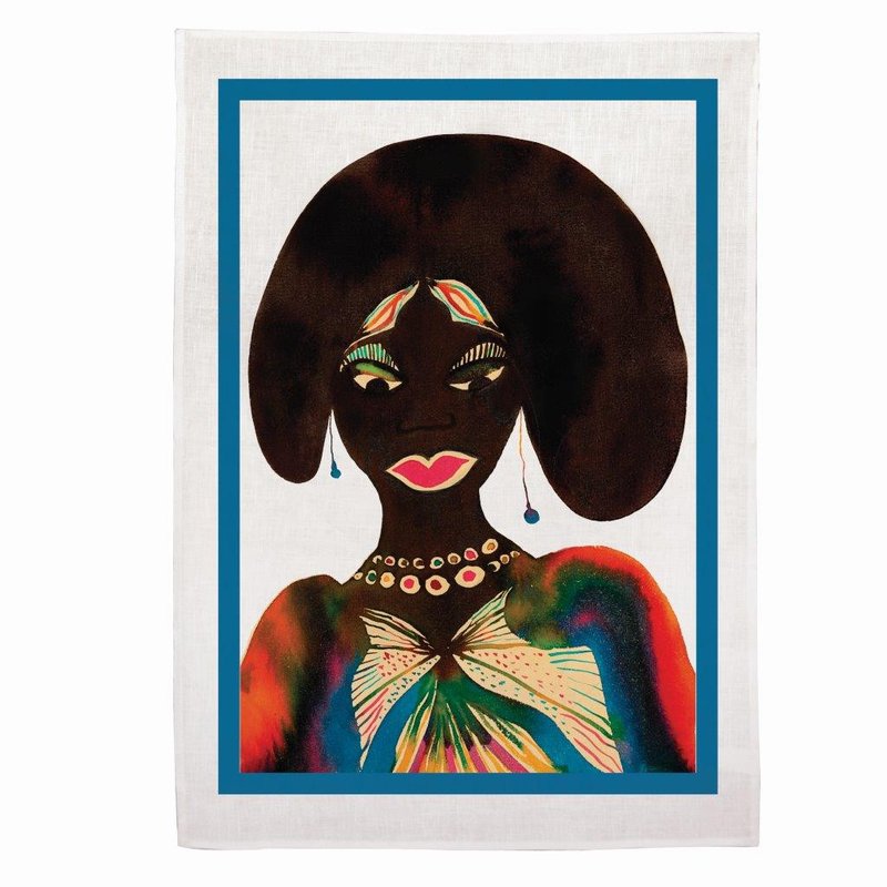 by chris_ofili - Afromuses (Woman) Tea Towel