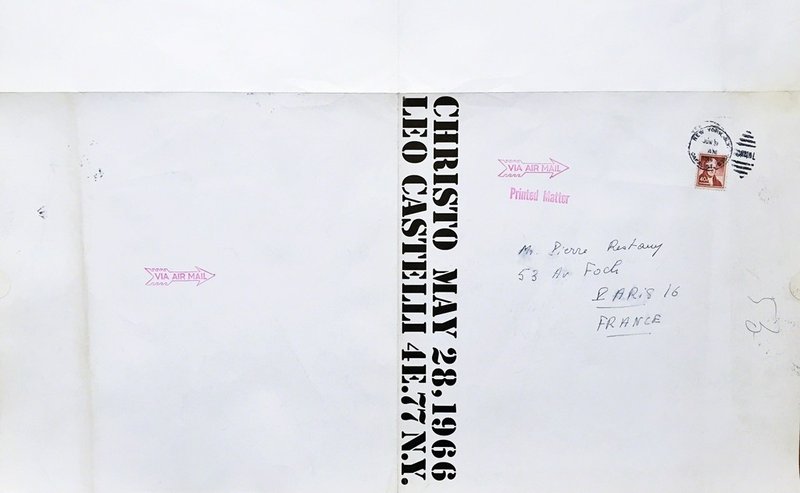 view:23464 - Christo and Jeanne-Claude, Christo at Leo Castelli Gallery (Hand Signed) and addressed to Pierre Restany - 
