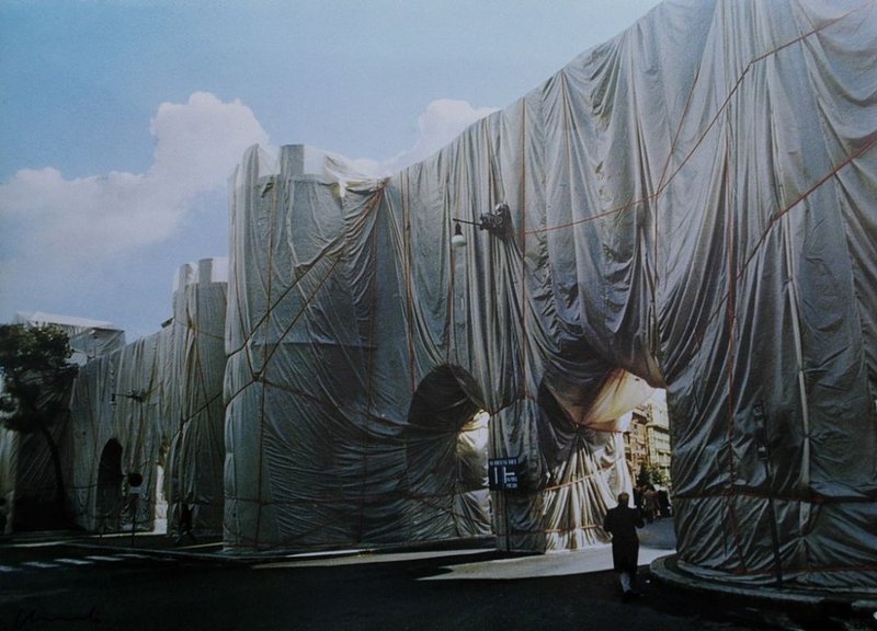 by christo - The Wall - Wrapped Roman Wall