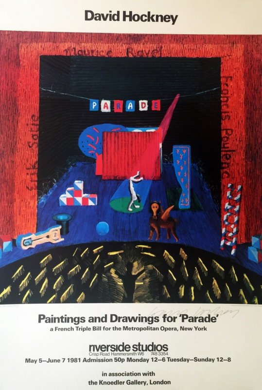 by david_hockney - Paintings and Drawings for Parade - Metropolitan Museum (Rare Hand Signed Offset Lithograph)