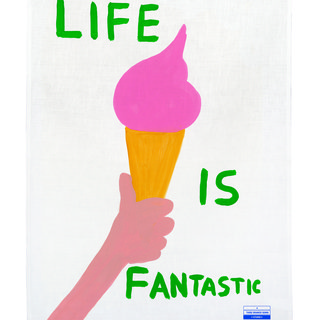 David Shrigley, Life is Fantastic Tea Towel