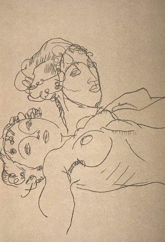 view:22461 - Egon Schiele, Two Reclining Nude Girls - 