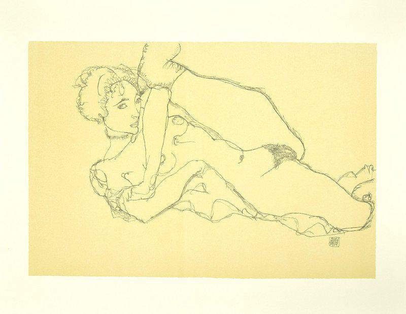 Egon Schiele Reclining Nude Left Leg Raised For Sale Artspace