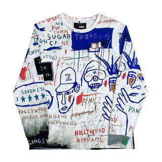Jean-Michel Basquiat, "Hollywood Africans" Long-Sleeve T-Shirt (Unisex)