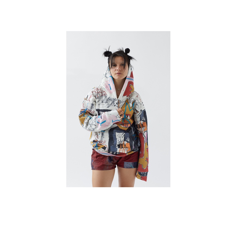 view:85038 - Jean-Michel Basquiat, "A-One" All-Over Print Hoodie (Unisex) - 