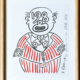 Keith Haring, 1988 Man, Signed and inscribed to Dorothy Berenson Blau