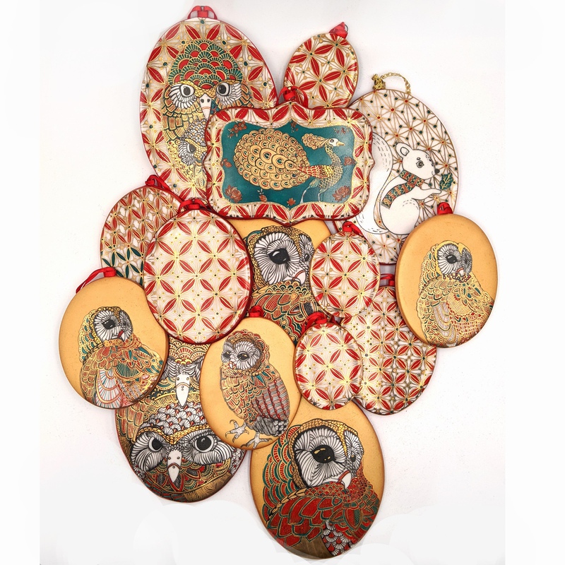 view:62724 - Melanie Sherman, Ornament - Red, Turquoise & Gold Pattern (Medium) - 