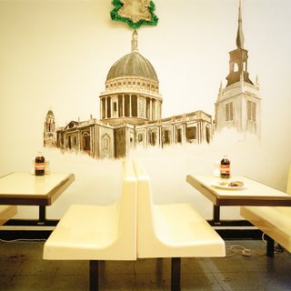 Philipp Ebeling, Mural at Pie and Mash Shop, Wood Street, Waltham Forest