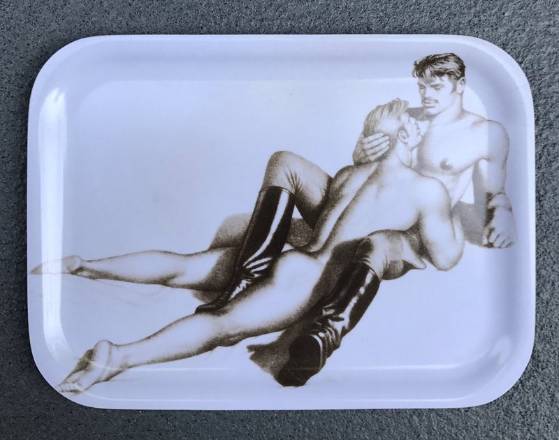 view:14370 - Tom of Finland, Lovers Wooden Trays in Sepia and Black/White (Set of 2) - 
