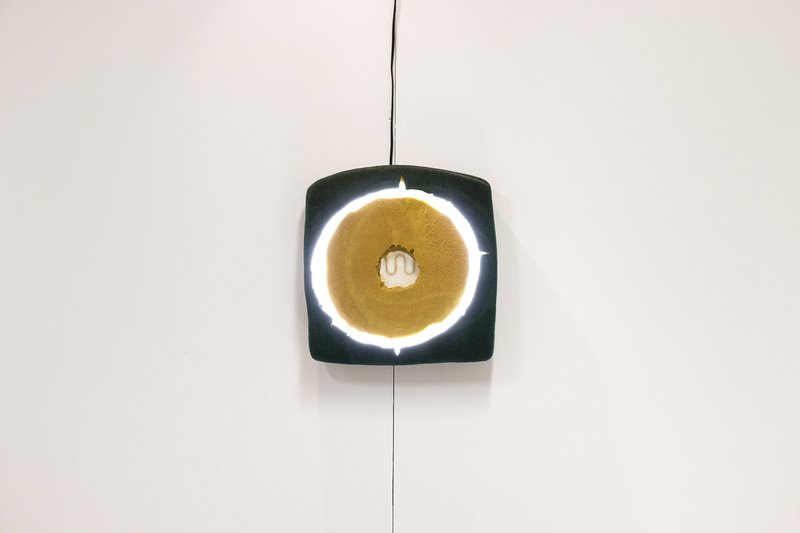 picture of the exhibition location Untitled (seat, LED, ballast, hook) 