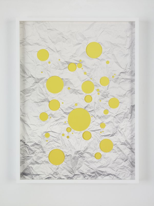 picture of the exhibition location Crumpled Paper Cut Circles (Yellow), Handmade