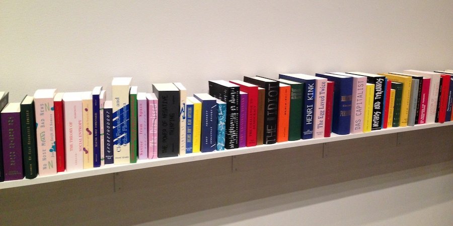 Agnieszka Kurant's imaginary books, waiting to be written into reality, at SculptureCenter 