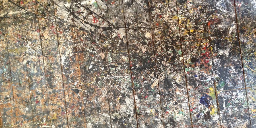 Visitors were given slippers to wear and allowed to tread on the floor where Pollock painted.