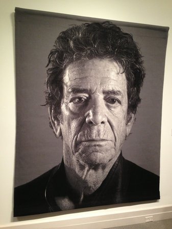 A close-up of Lou Reed's portrait