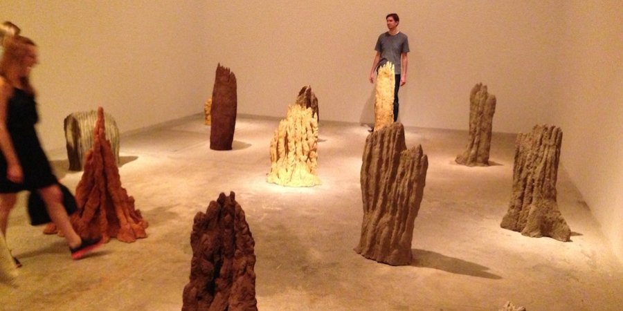 David Adamo's new series of termite-mound sculptures at Untitled