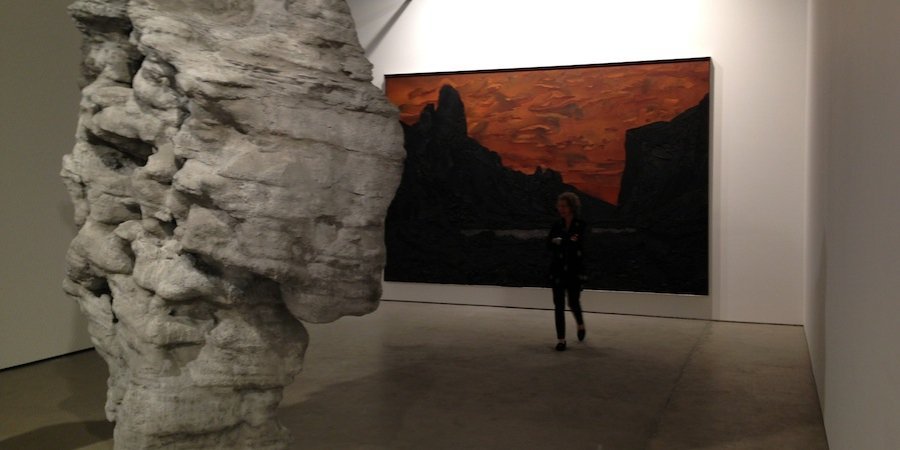 A sculpture and a painting at Hauser & Wirth