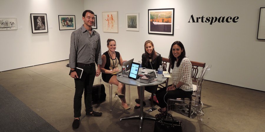 The Artspace team mans the booth at EXPO CHICAGO