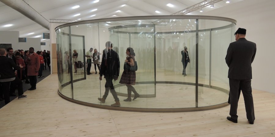 Lisson Gallery brought a mesmerizing Dan Graham sculpture to the fair.