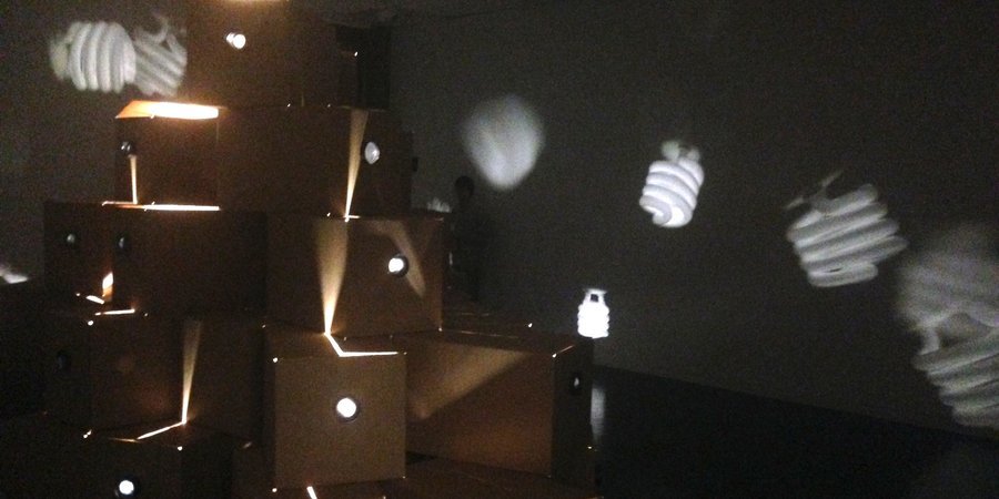 Charlotte Becket's "Light" installation at the Peter Fingesten Gallery at Pace University