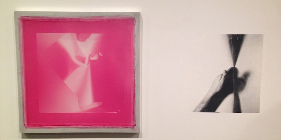 Julien Bismuth's silkscreen painting at Simone Subal (made with real silkscreen, as in one taped to its surface)