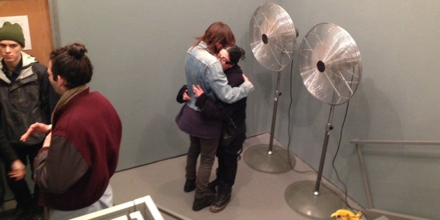 A performance at White Columns in which Malin Arnell offered to slow-dance with anyone who asked her in front of two industrial fans (next to a banana peel, though unclear if that was part of it)