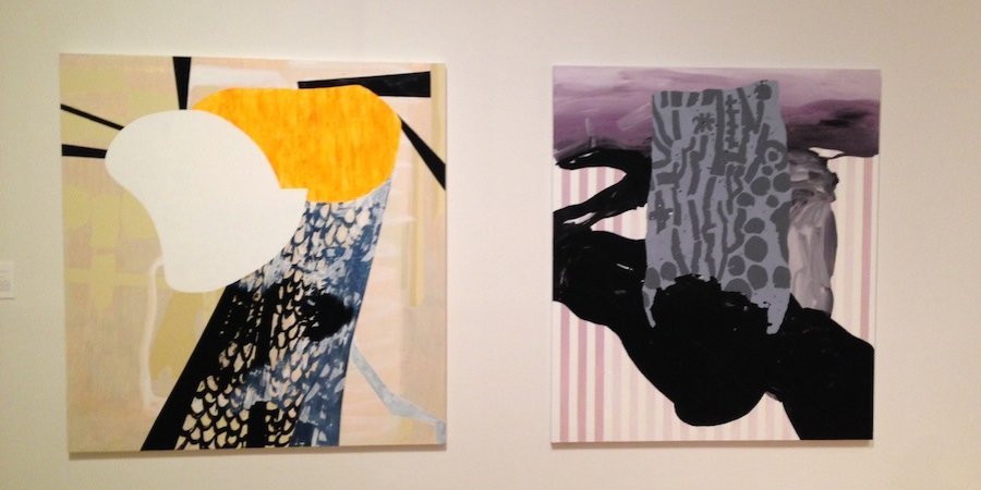 Two paintings by Charlene von Heyl in the exhibition