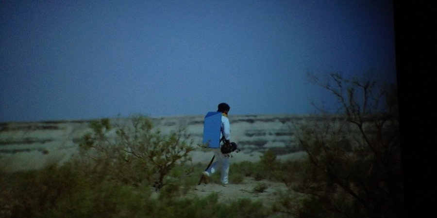 A still from Ginzburg's film "Walking the Sea," set in the now-dray Aral Sea