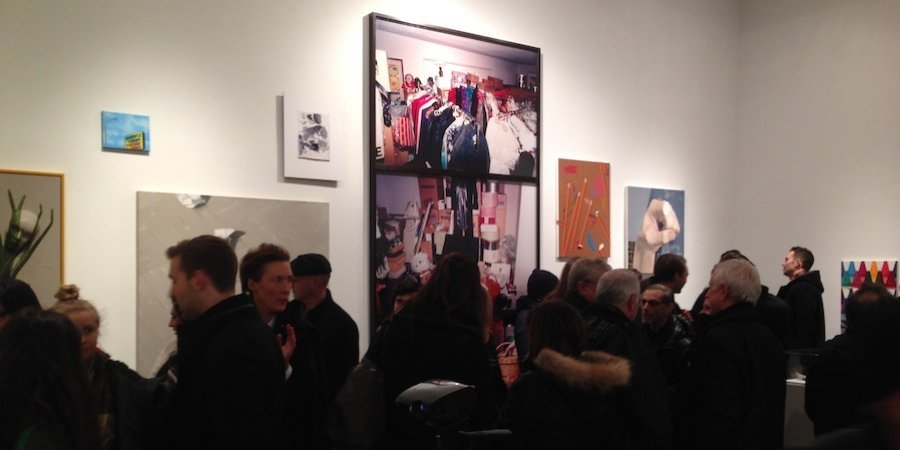 The scene at the opening of "Bad Conscience," the new group show at Metro Pictures curated by John Miller
