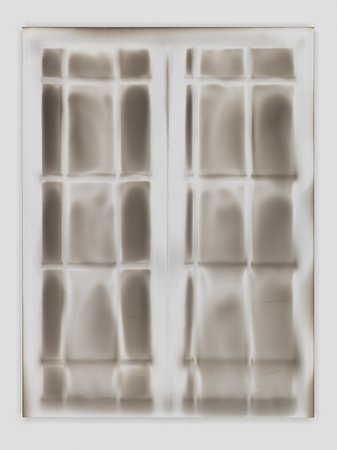 Claudio Parmiggiani, Untitled, 2014. Smoke and soot on wood, 45.28 x 33.86 inches.