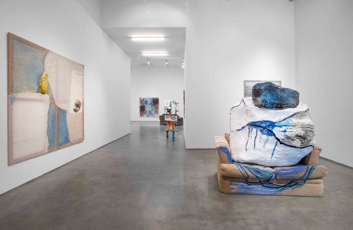 An installation shot of Jessica Jackson Hutchins's 2015 Marianne Boesky show