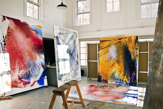 Studio view with works in progress, summer 2015. Courtesy of the artist and Eleven