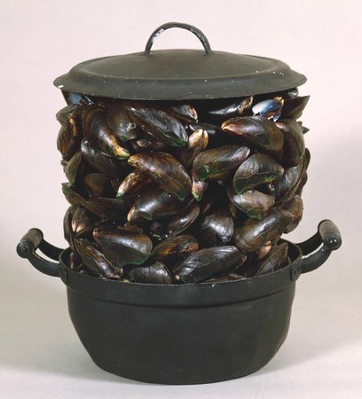 MARCEL BROOTHAERS. Casserole and Closed Mussels, 1976