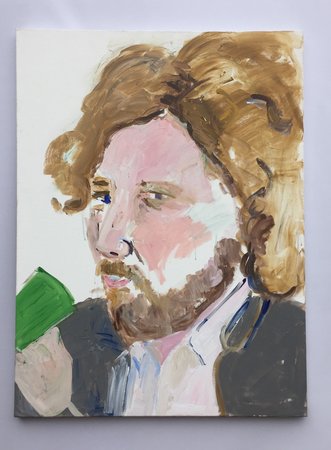 Henry Taylor's portrait of Ry Rocklen at Bobby Jesus (Los Angeles)