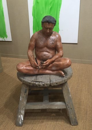 PAWEÅ ALTHAMER Seated sculpture 2016 at neugerriemschneider (Berlin) at Art Basel