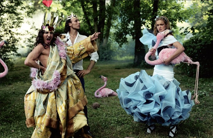 Annie Leibovitz, Natalia Vodianova and John Galliano in Dior Haute Couture. Paris, December 2003