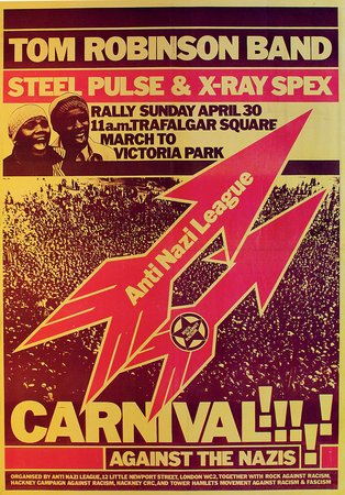 POSTER FOR ROCK AGAINST RACISM CARNIVAL, VICTORIA PARK David King 30 April 1978