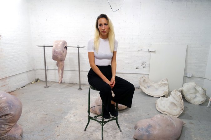 Ivana Basic in her studio in Greenpoint, Brooklyn.