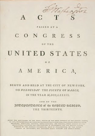 George Washington's annotated copy of the American Constitution and Bill of Rights, 1789