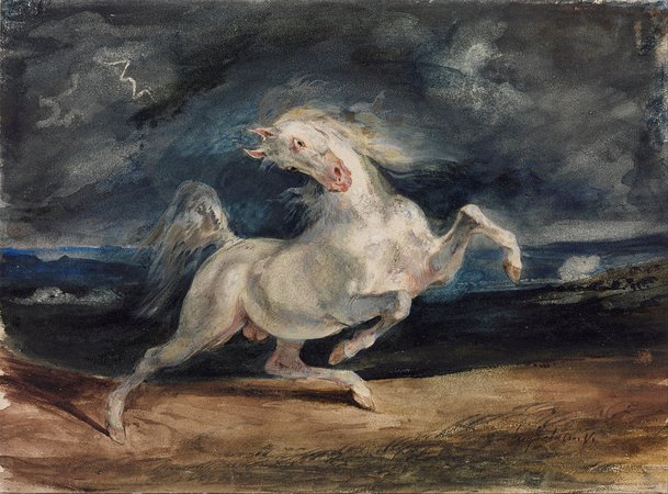 Eugene Delacroix, Horse Frightened by Lightning, 1825 - 1829