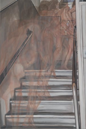 Jana Eurler, Nude climbing up the stairs, 2014