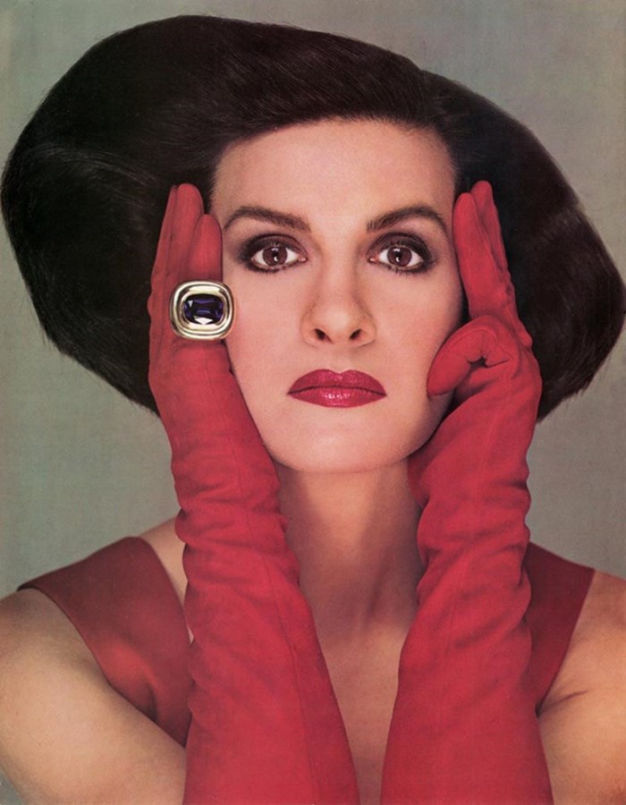 Paloma Picasso in an ad campaign for one of her fragrences