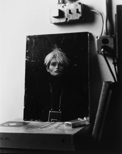 Jessie Mann impersonating Andy Warhol, photographed by Len Prince