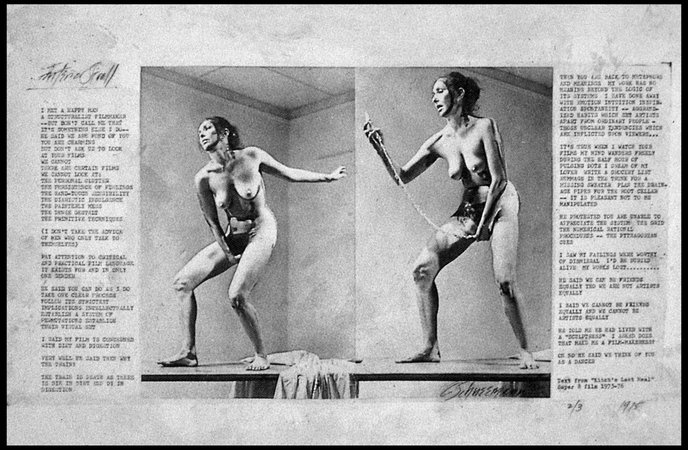 Carolee Schneemann, Interior Scroll, 1975, Image courtesy of Sartle